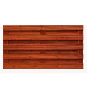 Sichtschutzzaun-Element Goch, teakfarben lasiert, 90x180 cm, aus Holz für den Garten.