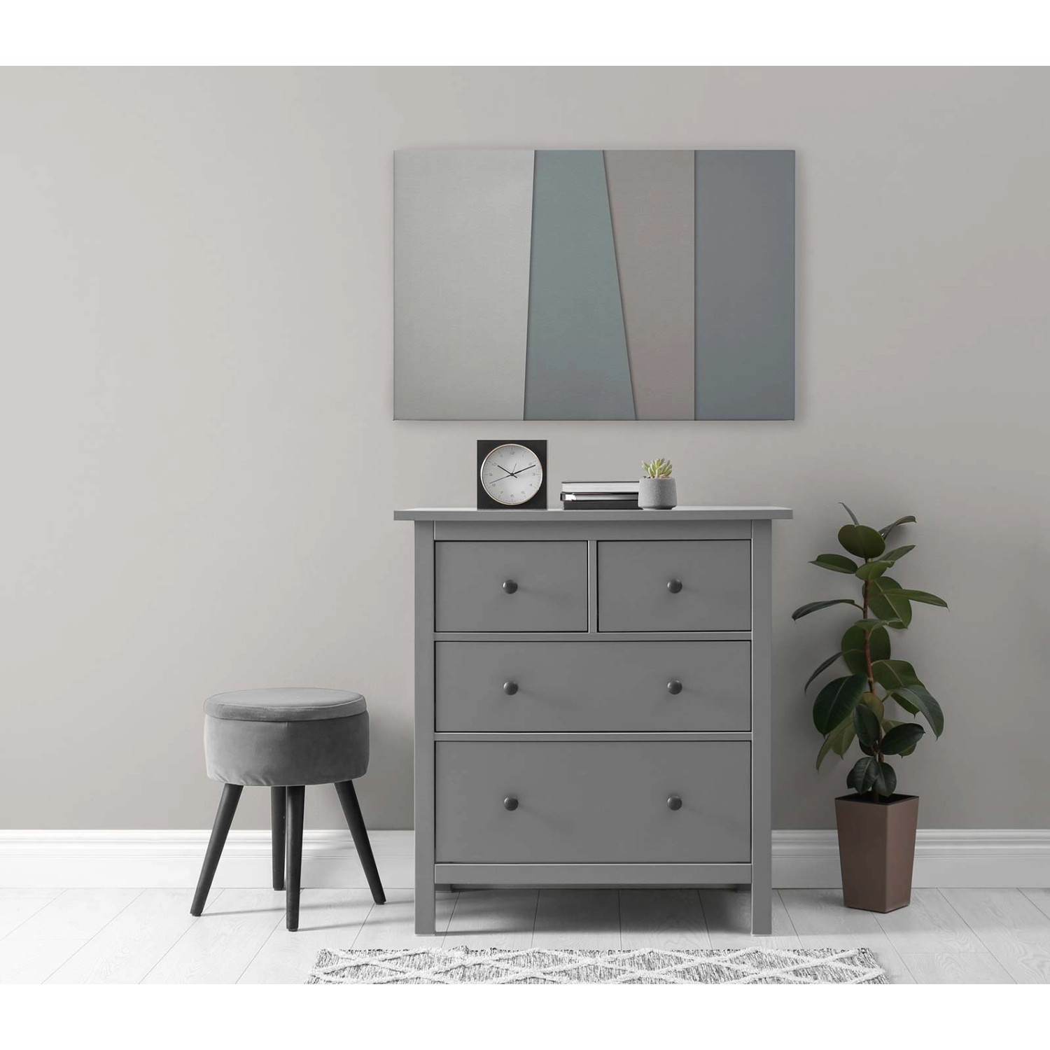 Bricoflor Minimalistisches Wandbild Grau Beige Leinwandbild Mit 3D Effekt Modern Deko Bild In 90 X 60 Cm Ideal Für Schla