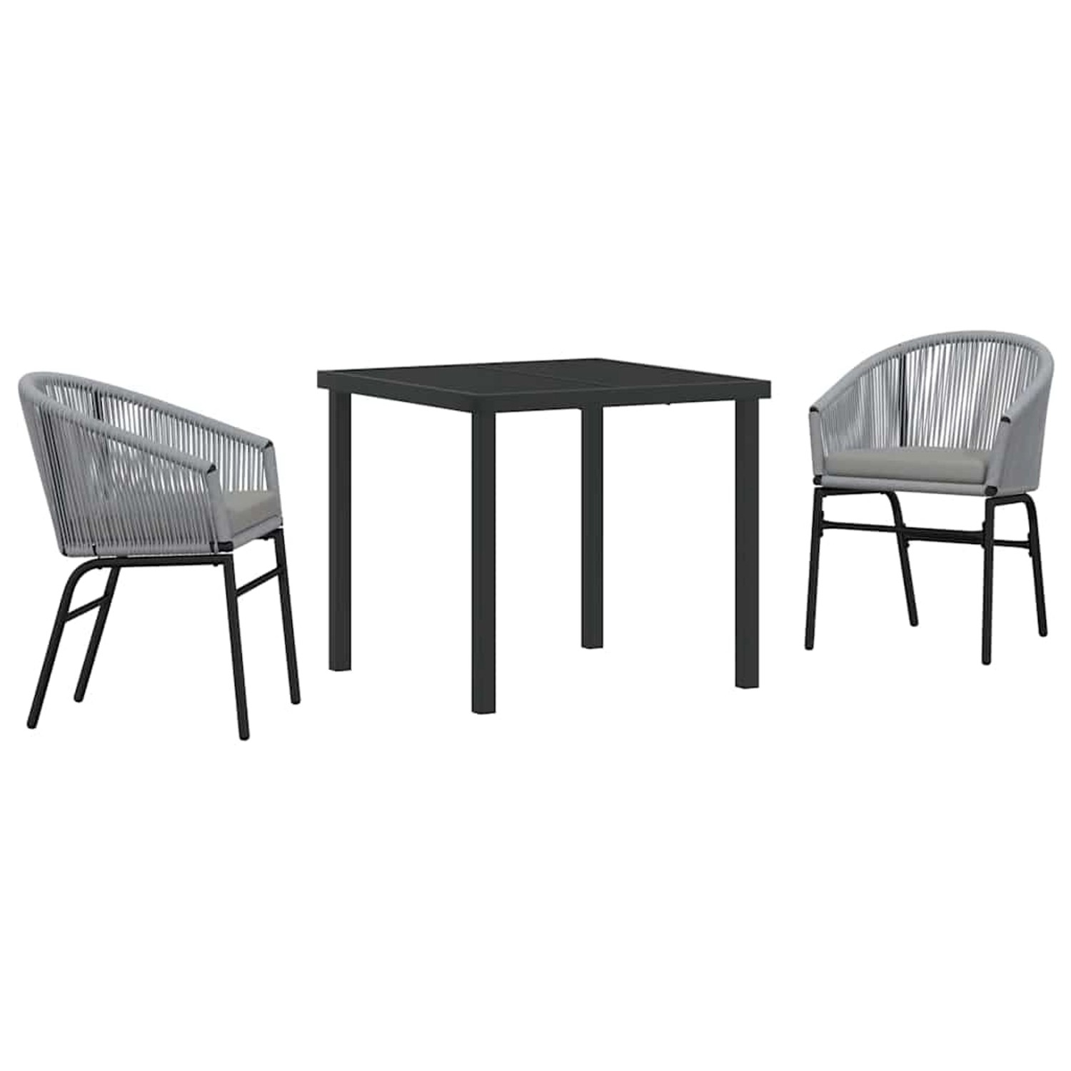 vidaXL Garten Essgruppe 3-Tlg Grau Poly Rattan 3379359 günstig online kaufen