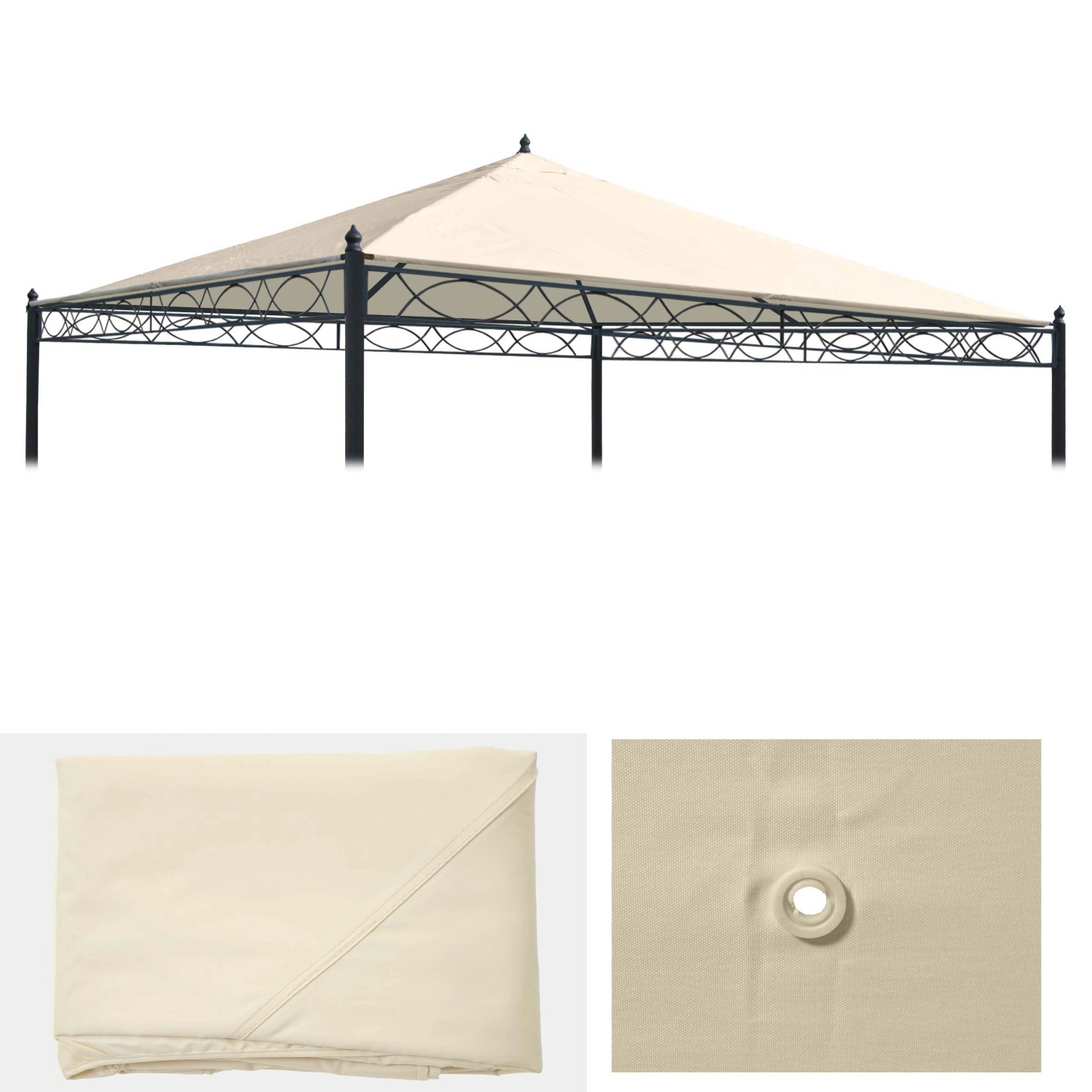 MCW Ersatzbezug Dach Pergola Calpe 3x3m Creme günstig online kaufen