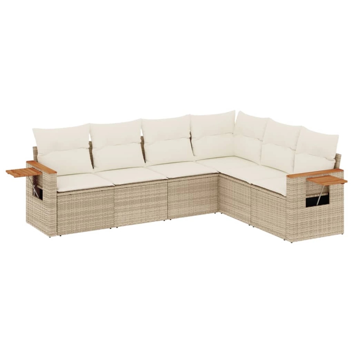 vidaXL 6-tlg Garten-Sofagarnitur mit Kissen Beige Poly Rattan Modell 277 günstig online kaufen