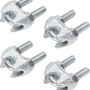 Vier verzinkte Seilklemmen, 3 mm, zum Verbinden von Draht- und Faserseilen.
