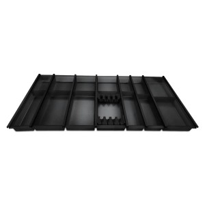 SOTECH Cuisio Besteckeinsatz, anthrazit, mit Messerblock für 1000mm Korpusbreite.