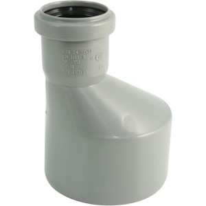 Marley HT-Übergangsrohr DN 110/50 exzentrisch, grau, für Abwasserleitungen.