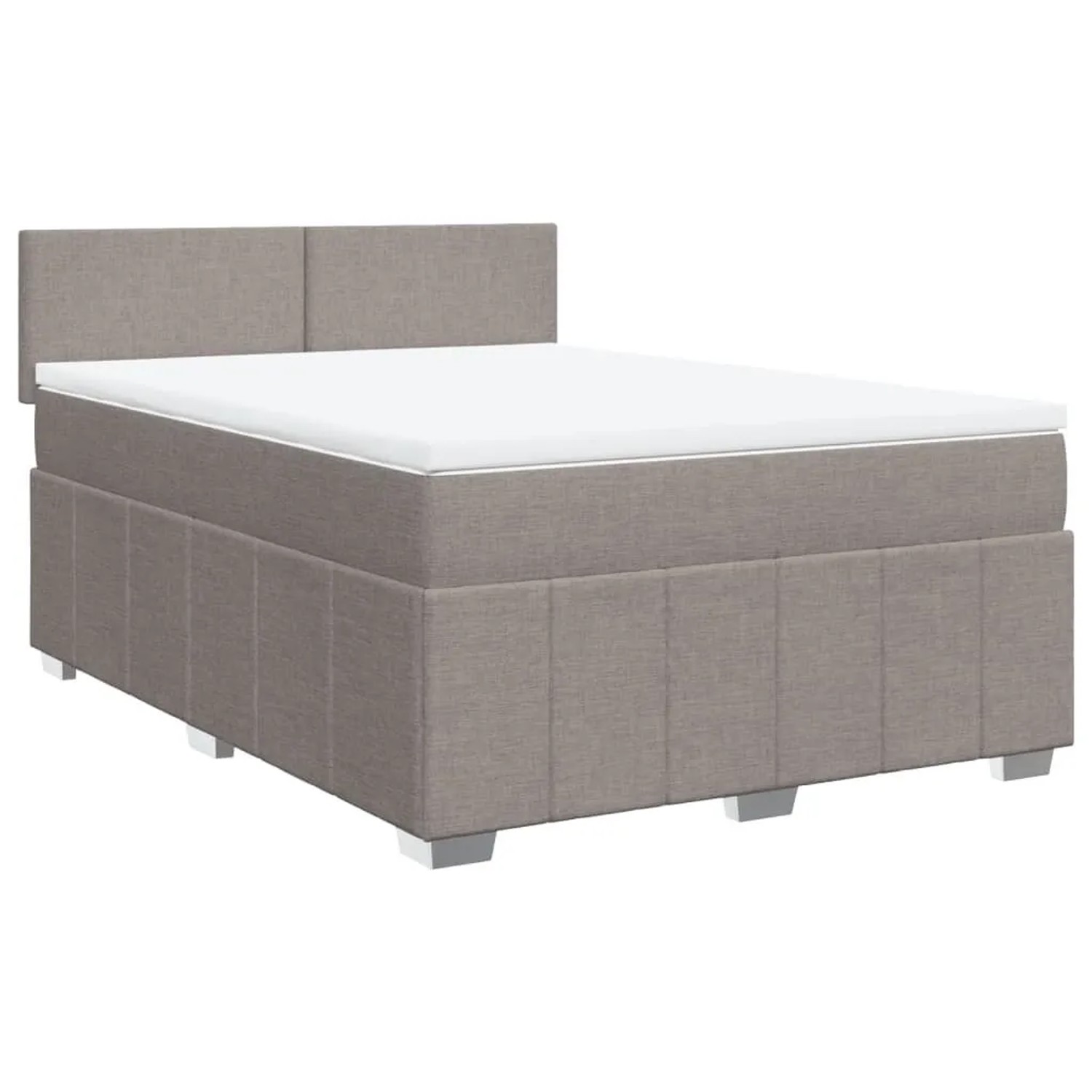 vidaXL Boxspringbett mit Matratze Taupe 160x200 cm Stoff 3287116 günstig online kaufen