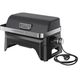 Campingaz Elektrogrill Attitude 2 Go Electric, kompakter Tischgrill in Schwarz mit Temperaturanzeige.