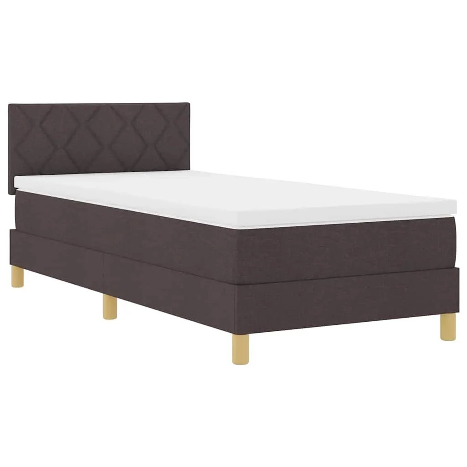 vidaXL Boxspringbett mit Matratze Dunkelbraun 90 x 200 cm Stoff 3338968 günstig online kaufen