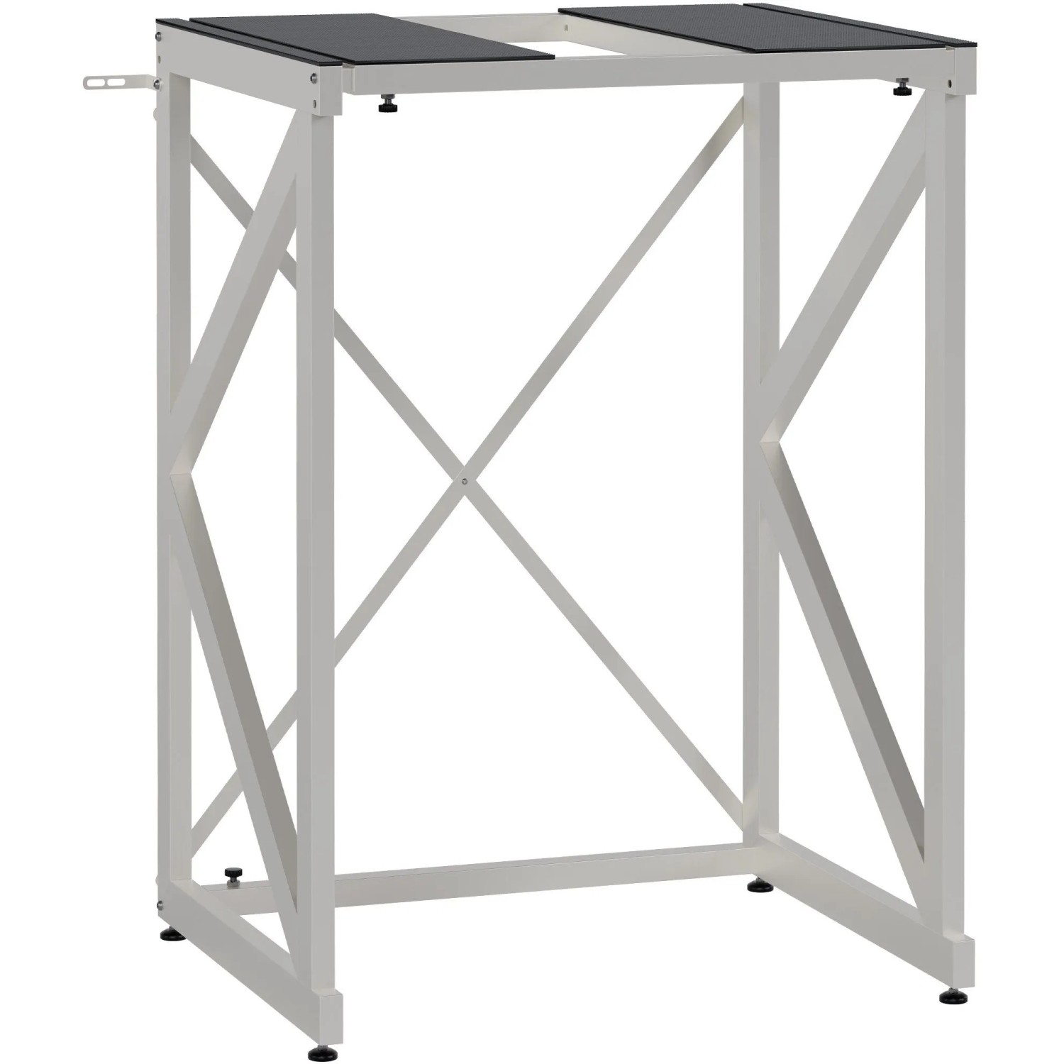Weißes DELUKE Stapelgestell für Waschmaschine/Trockner aus Stahl, bis 300kg belastbar.