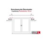 Skizze: Gardinenstange Montage – Fensterbreite plus 30 cm für optimalen Überstand.