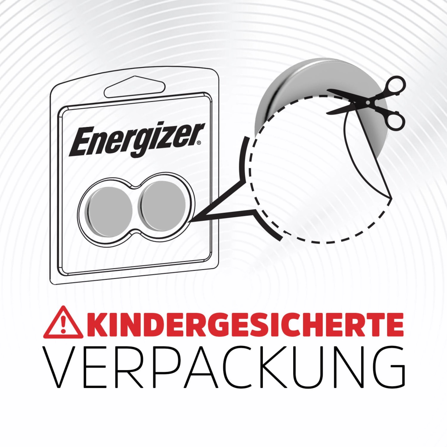 Energizer CR2032 Lithium Knopfzellen, 4er Pack in kindersicherer Verpackung.