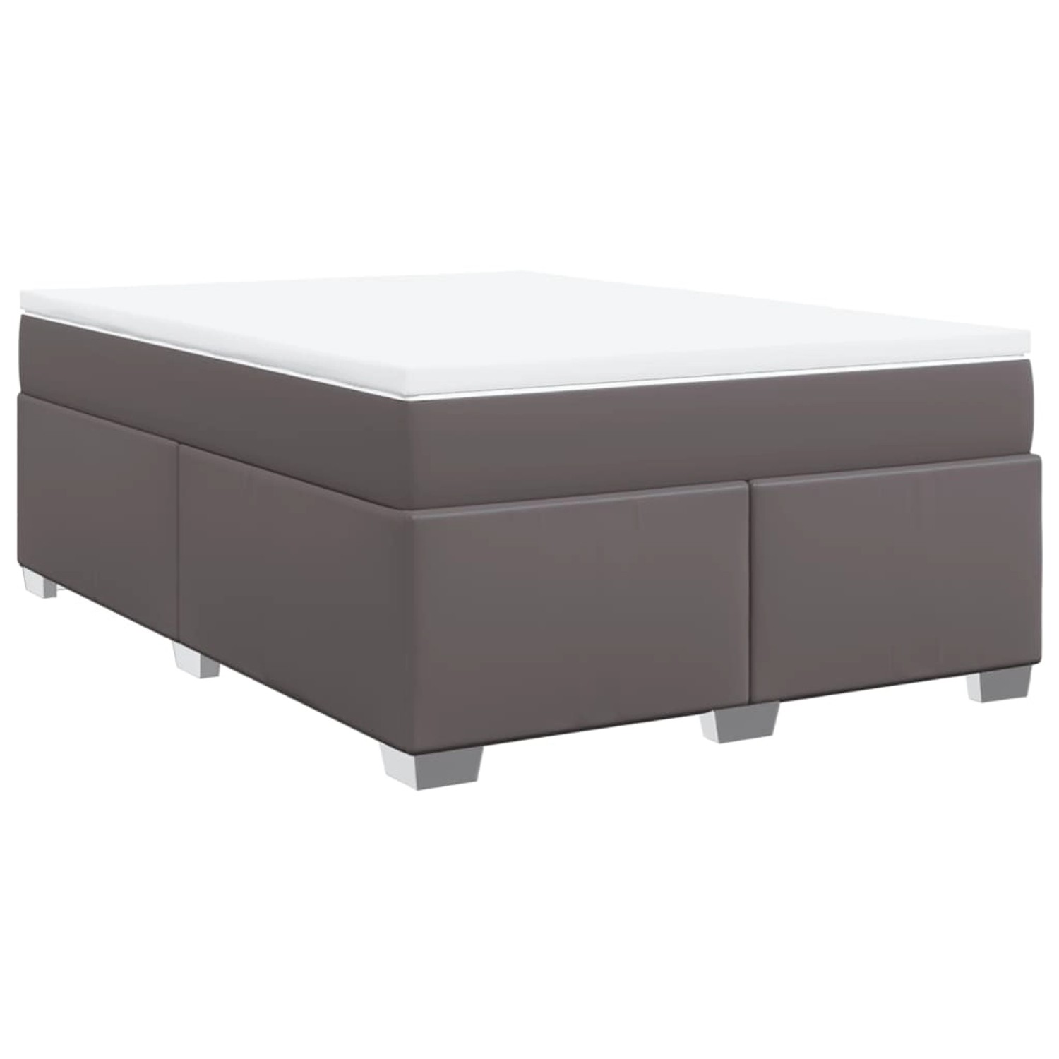 vidaXL Boxspringbett mit Matratze Grau 140x190 cm Kunstleder 3285211 günstig online kaufen