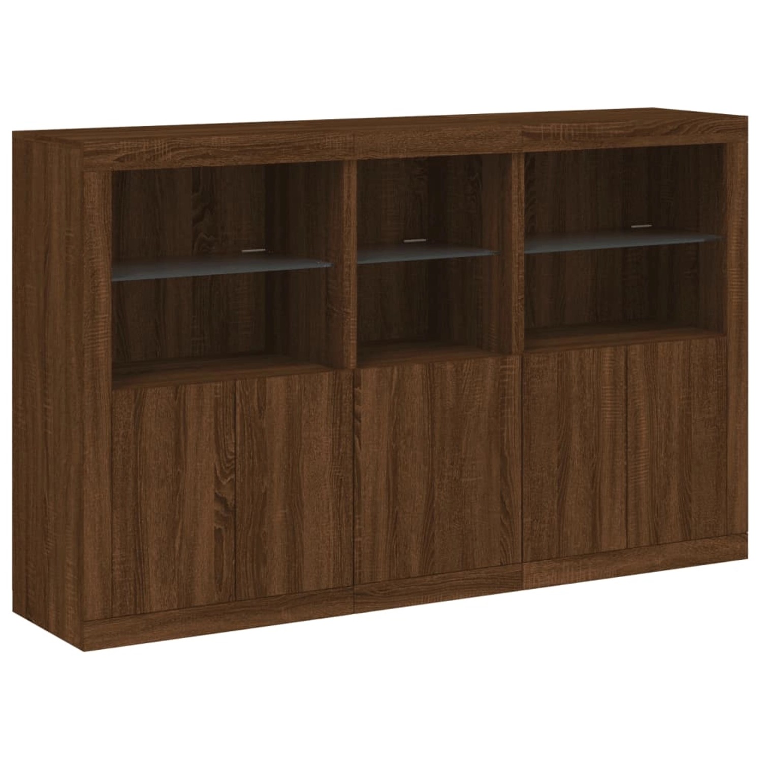 vidaXL Sideboard mit LED-Leuchten Braun Eichen-Optik 162x37x100 cm 3209148 günstig online kaufen