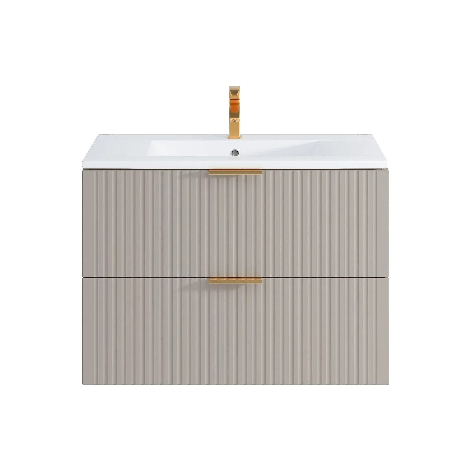 Vente-unique Einzelwaschtisch Zevara Beige 80 cm
