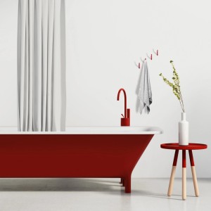 Relaxdays Wandhaken Set Stahl Rot Rutschfest 32-teilig 780 g