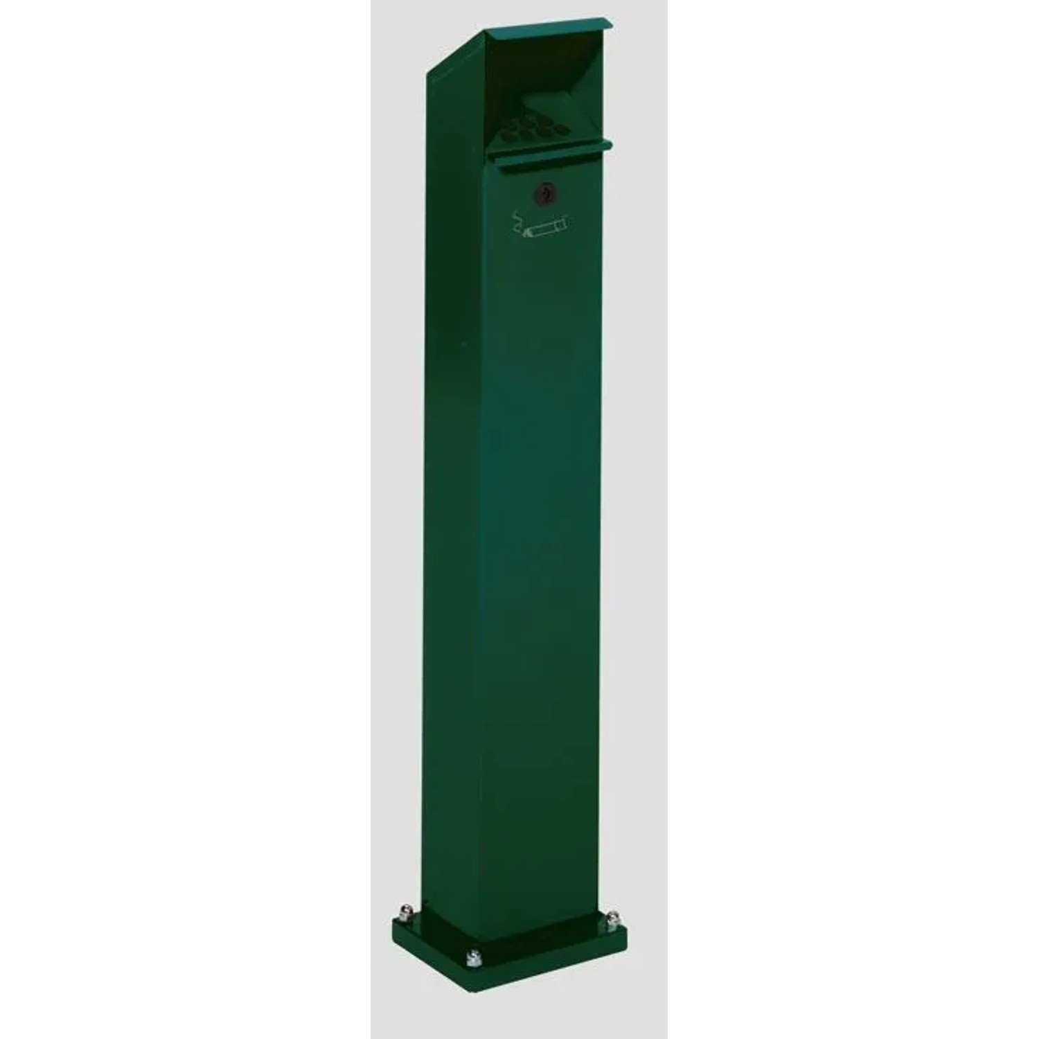 PROREGAL Robuster Ascher Standsäule Mit Schloss Und Bodenplatte 2 Liter HxBxT 115 x 18 x 15 cm Verzinkter Stahl Grün