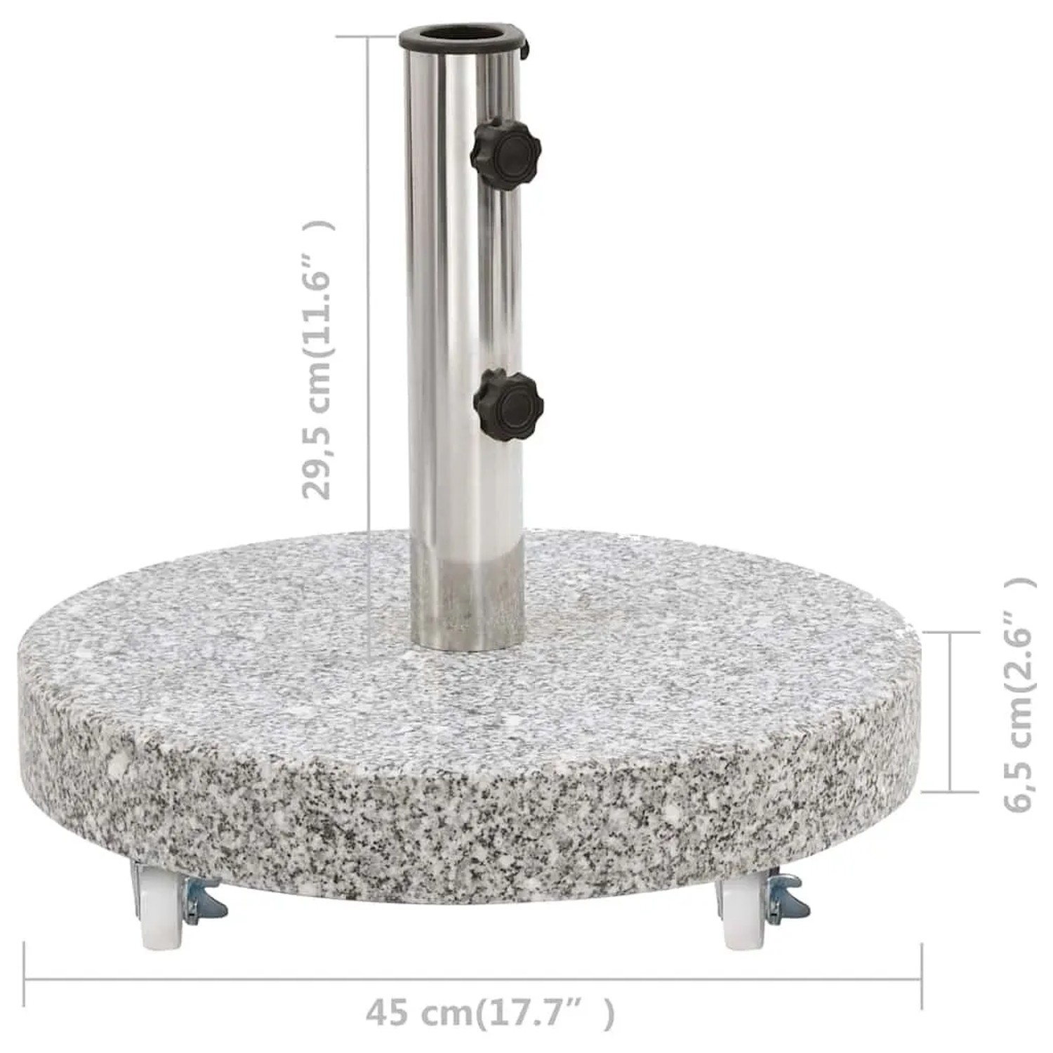 vidaXL Sonnenschirmständer Granit 30 kg Rund Grau 48562_7