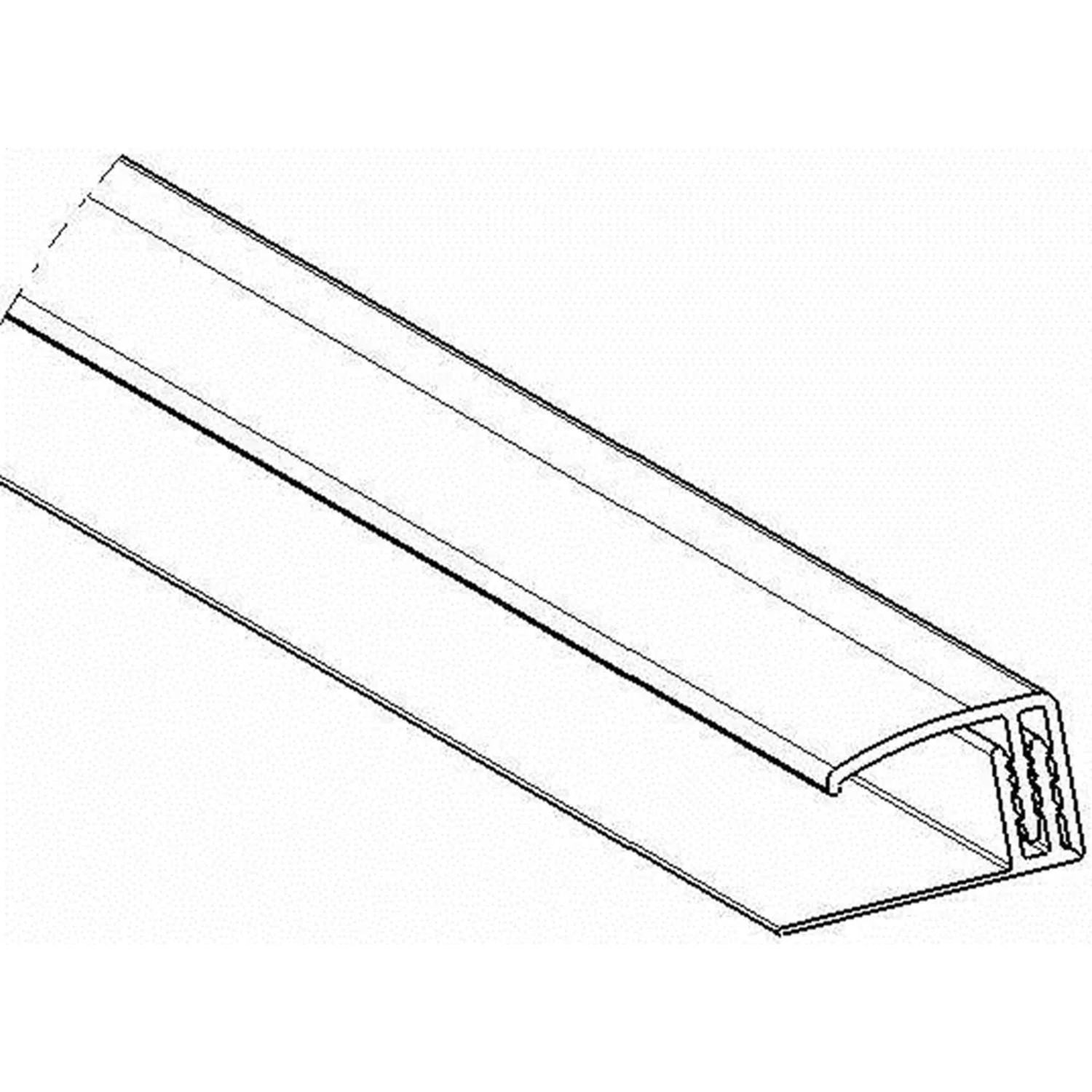 Grosfillex Abschlussprofil, klippbar, weiß, für Paneele 5-8 mm.