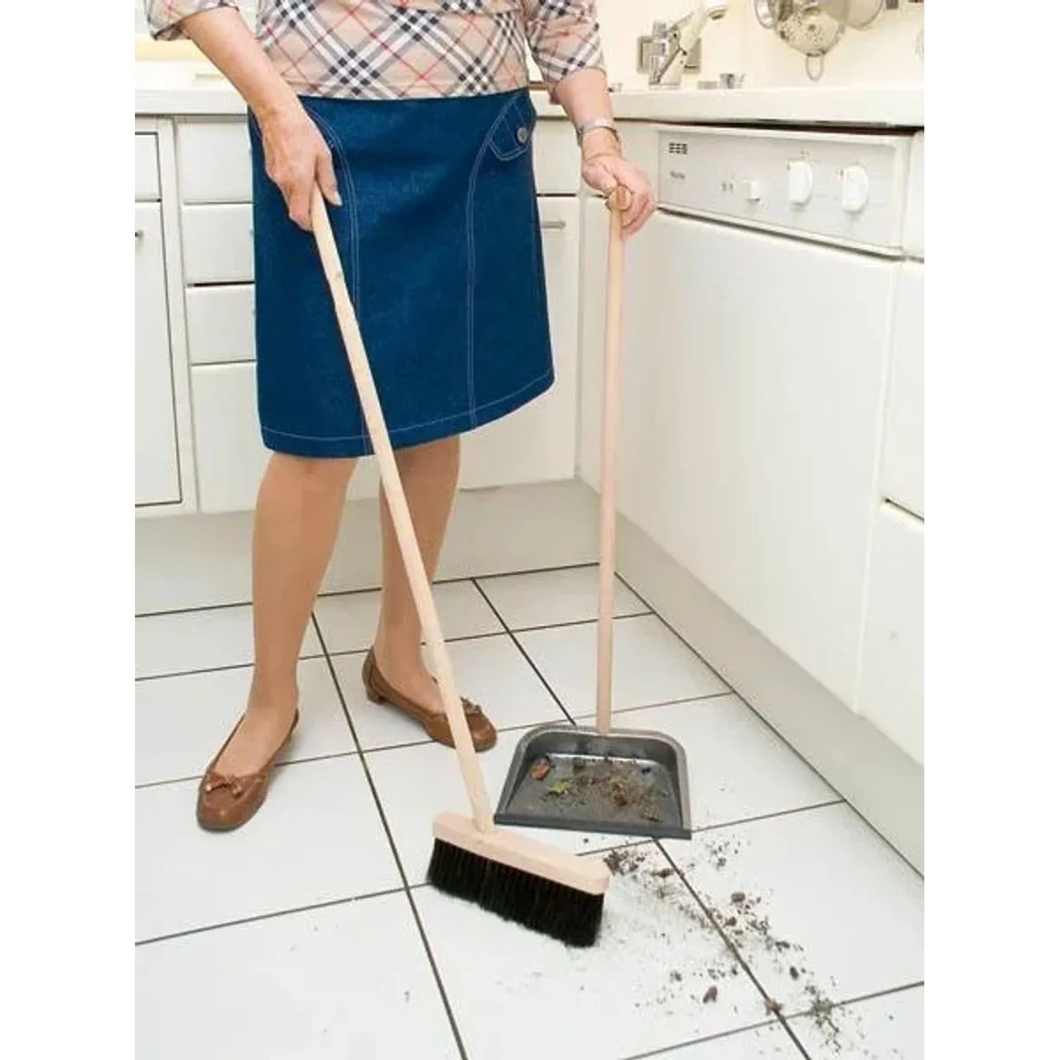 Westfalia Steh Kehrgarnitur Faule Grete 107 cm Holz Braun_2