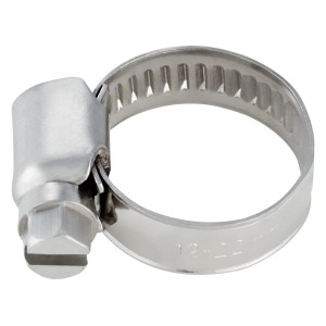 Schlauchschelle aus Edelstahl, 12-22 mm, für sichere Schlauchverbindungen.
