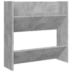Moderner Wand-Schuhschrank Betongrau aus Holzwerkstoff mit 2 Kippfächern für Schuhe.