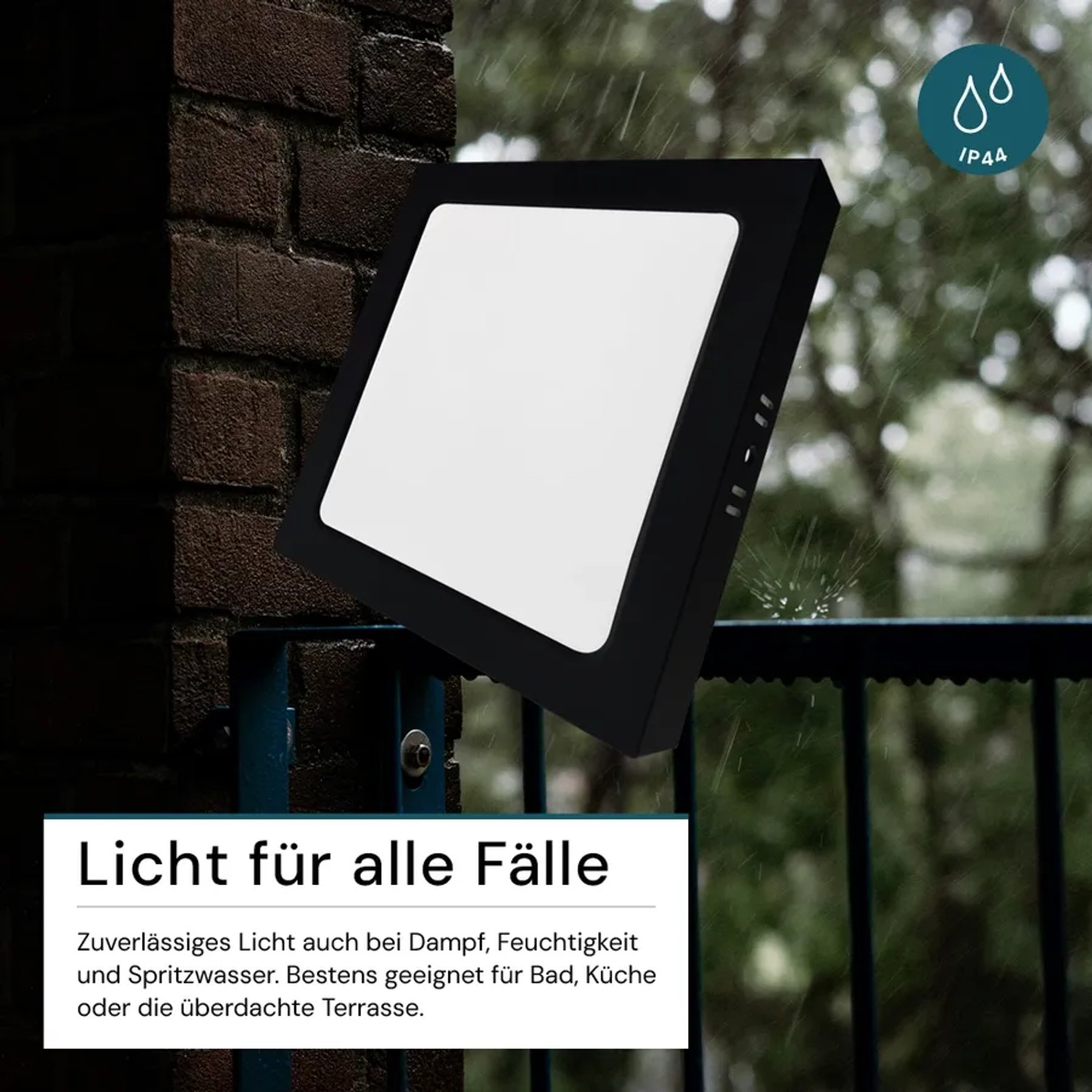 LUXULA LED Aufbauleuchte 24W IP44-Geschützt 2400lm Lichtfarbe Einstellbar CCT Deckenleuchte Eckig 299x34mm Badezimmerlampe Schwarz_4