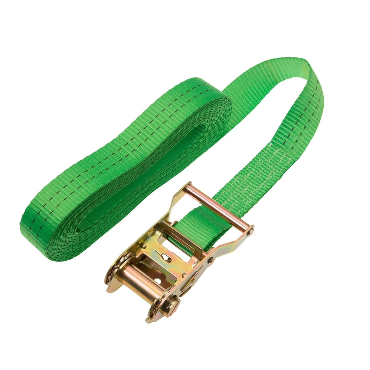 Grüner Conacord Spanngurt mit Ratsche, 6 m Länge, aus Polyester.