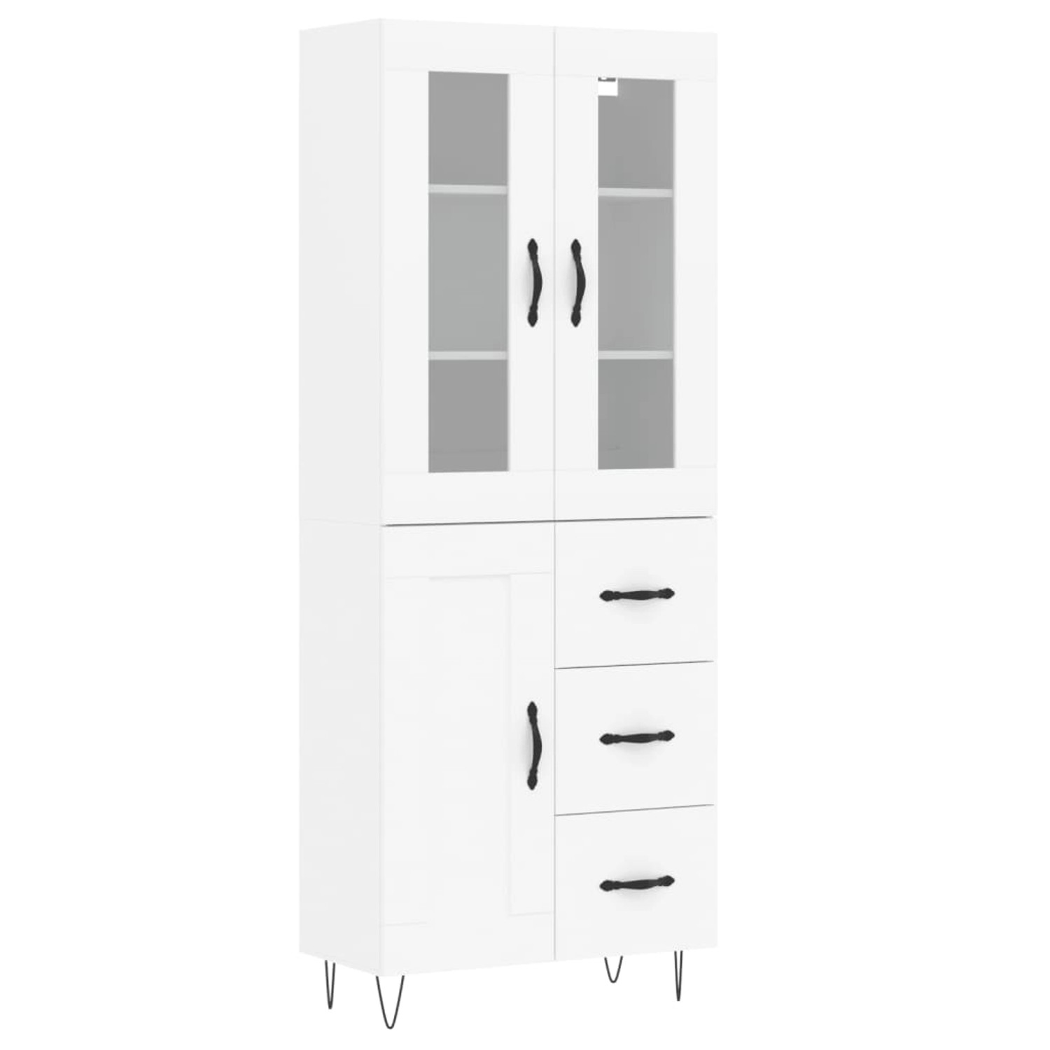 vidaXL Highboard Weiß 69,5x34x180 cm Holzwerkstoff 3198689