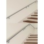 AICA Handlauf Komplettset, Edelstahl, 220 cm, silberfarben, inklusive Befestigungsmaterial an einer Treppe.