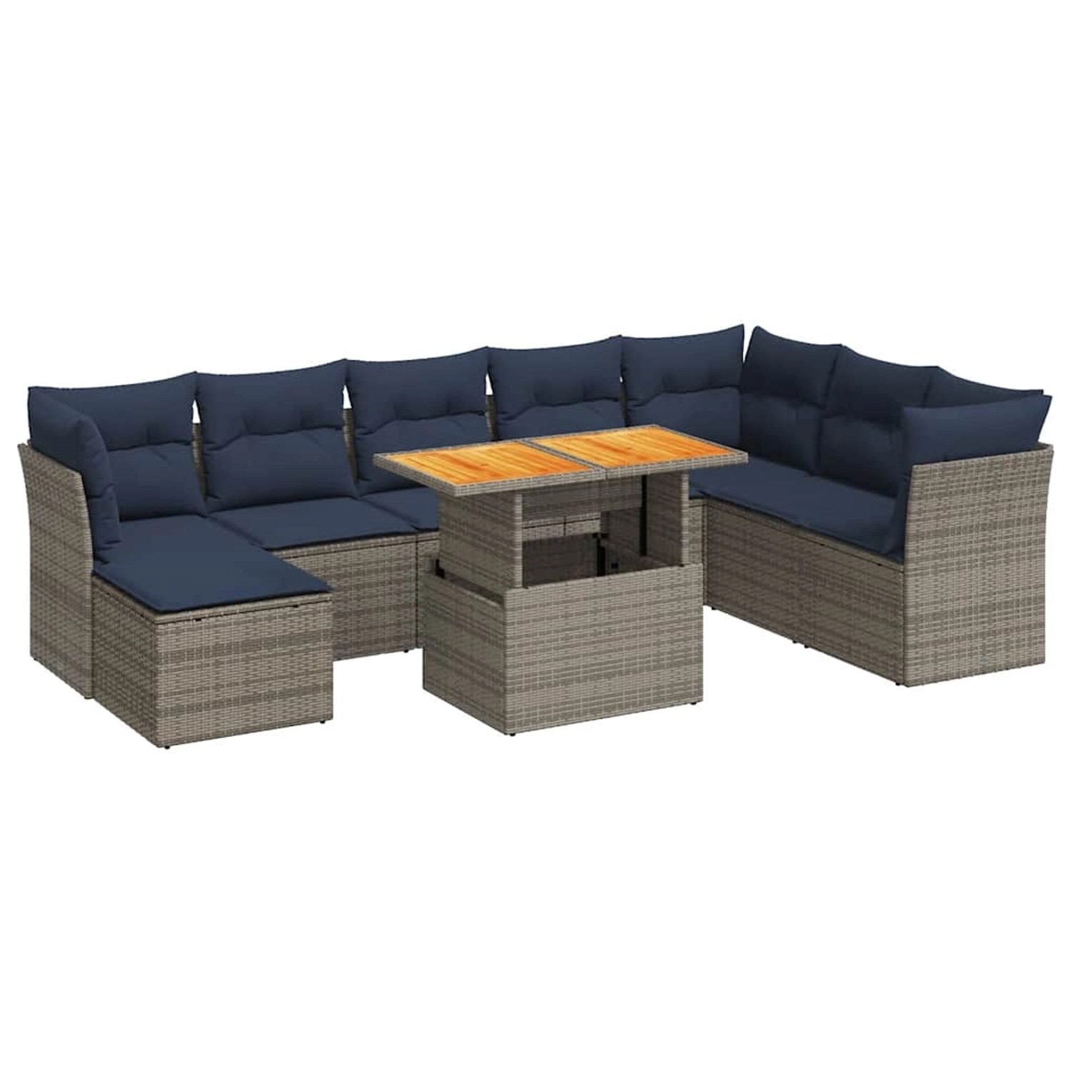 vidaXL 6-Tlg Garten-Sofagarnitur mit Kissen Grau Poly Rattan 3326966 günstig online kaufen