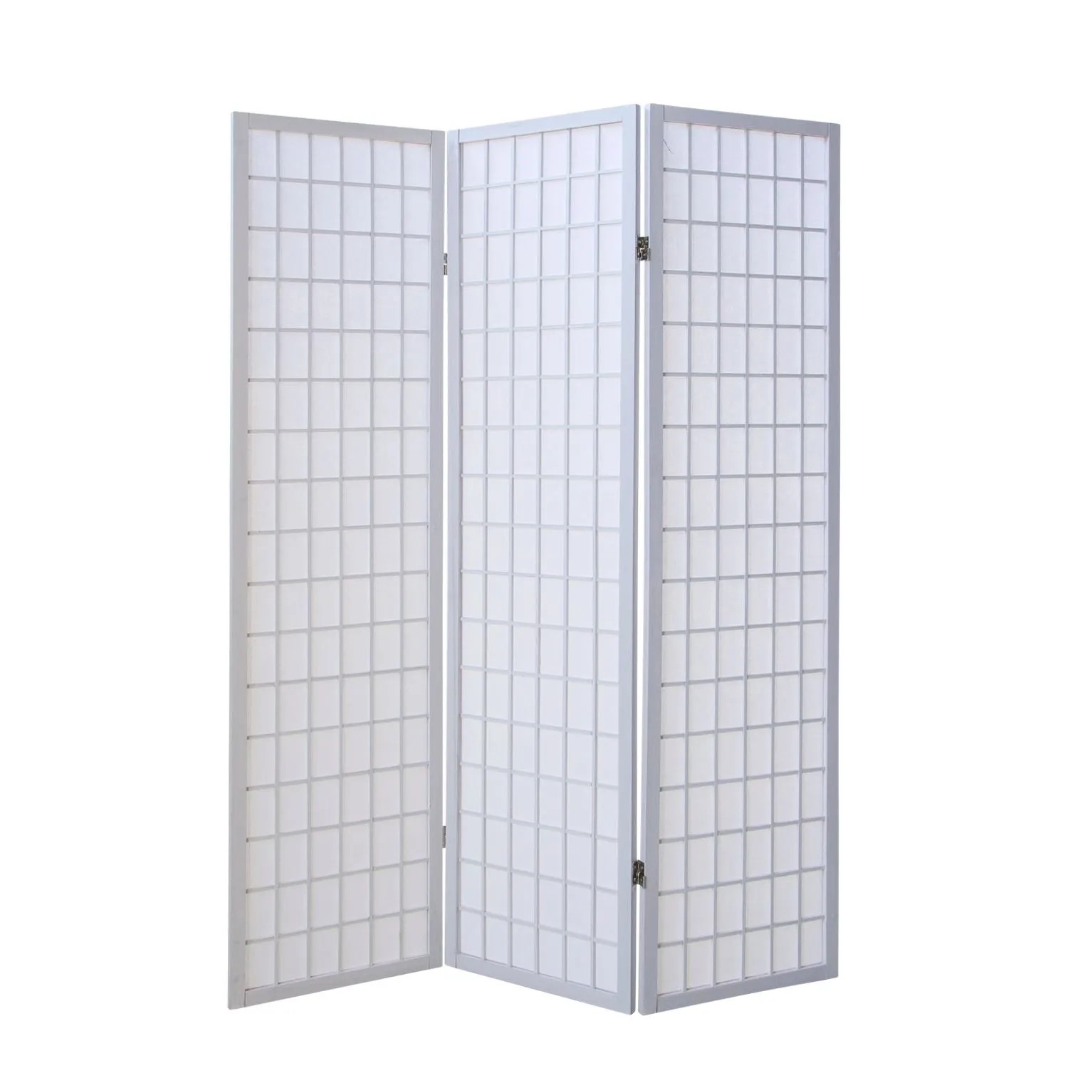 Homestyle4u 3-tlg. Paravent in Weiß 132x175 cm 260