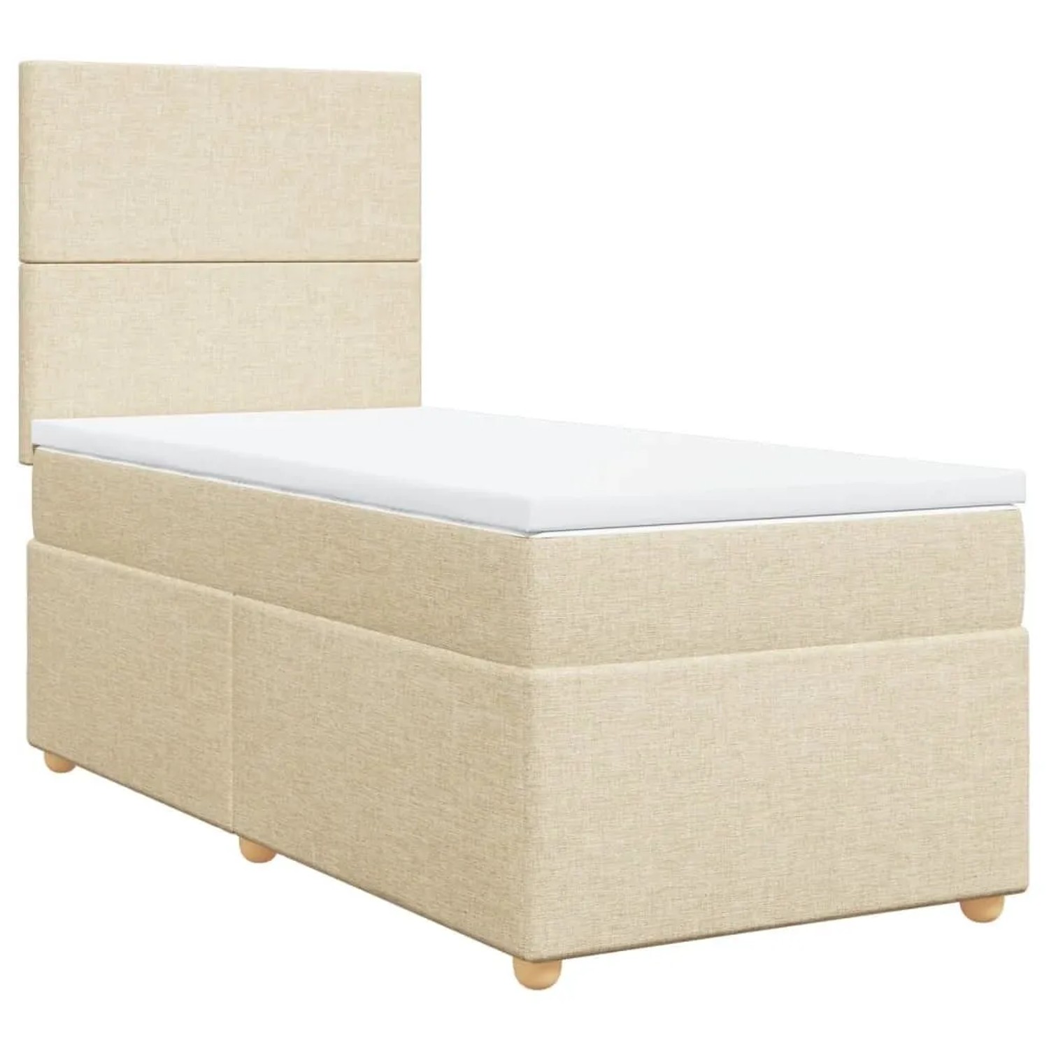 vidaXL Boxspringbett mit Matratze Creme 90x200 cm Stoff 3293461 günstig online kaufen