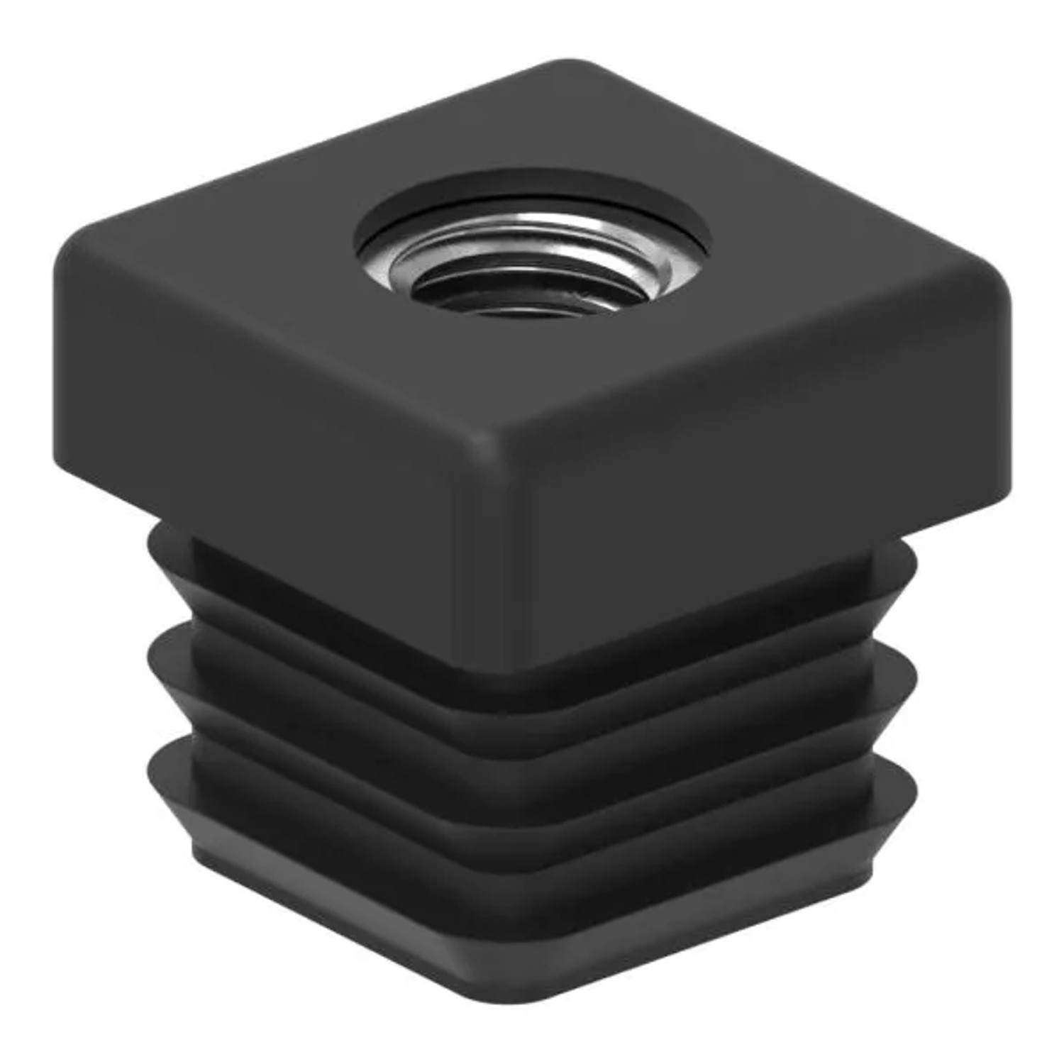 FeNau Kunststoffkappe Schwarz Für Quadratrohr 25x25mm Mit M8 Gewinde