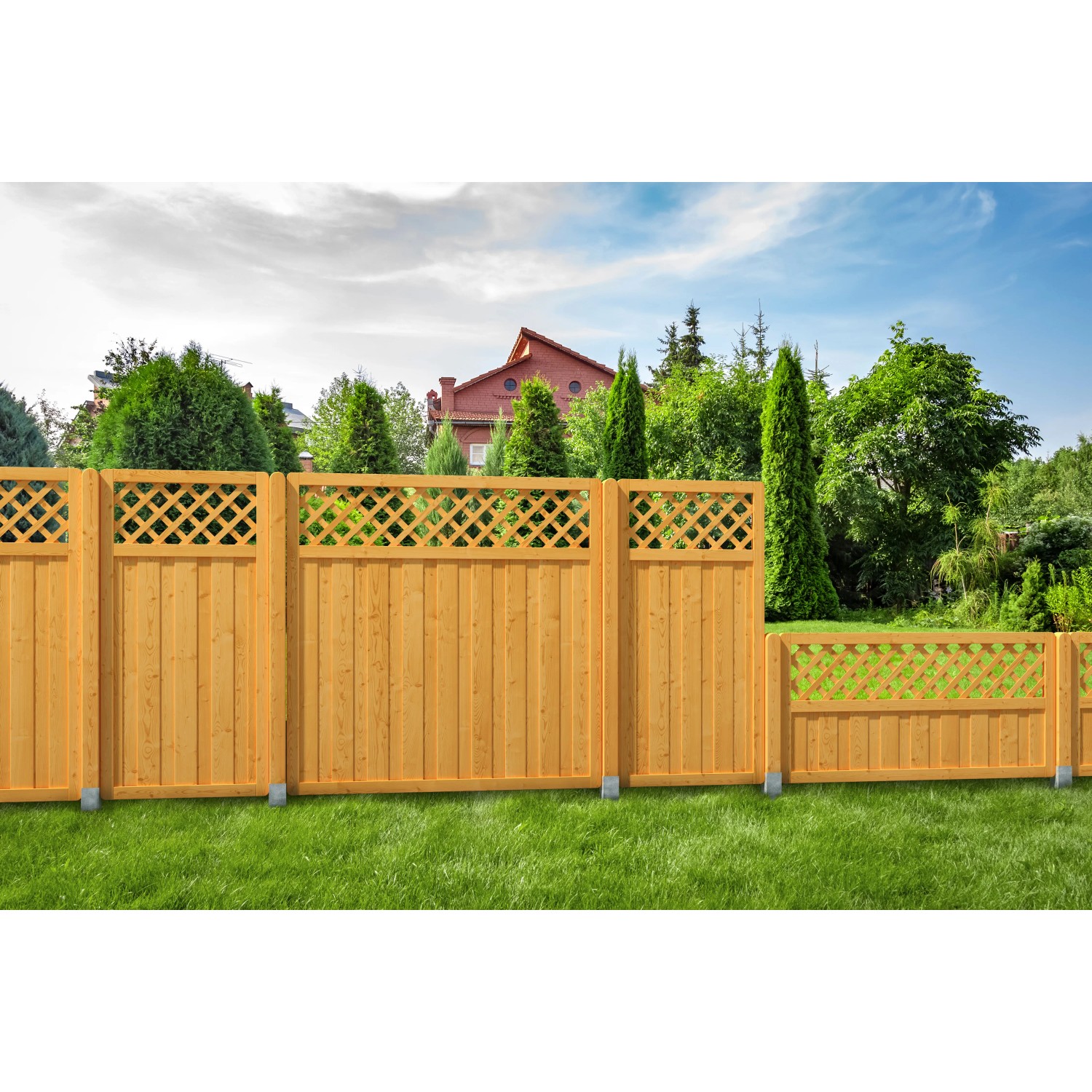 Gartenzaun Sichtschutz Lupinia Holz Honigfarben lasiert 180 x 90 cm kaufen bei OBI