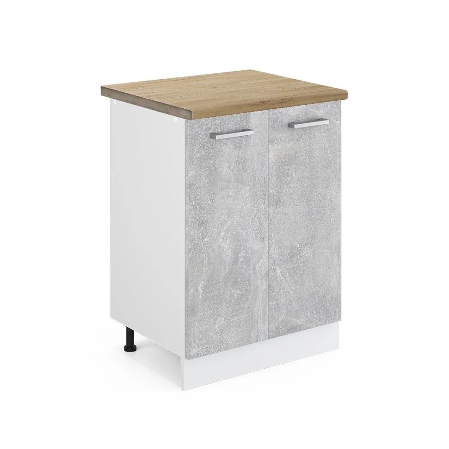 Vicco Küchenunterschrank R-Line Küchenkommode Beton Weiß 60 cm AP Eiche