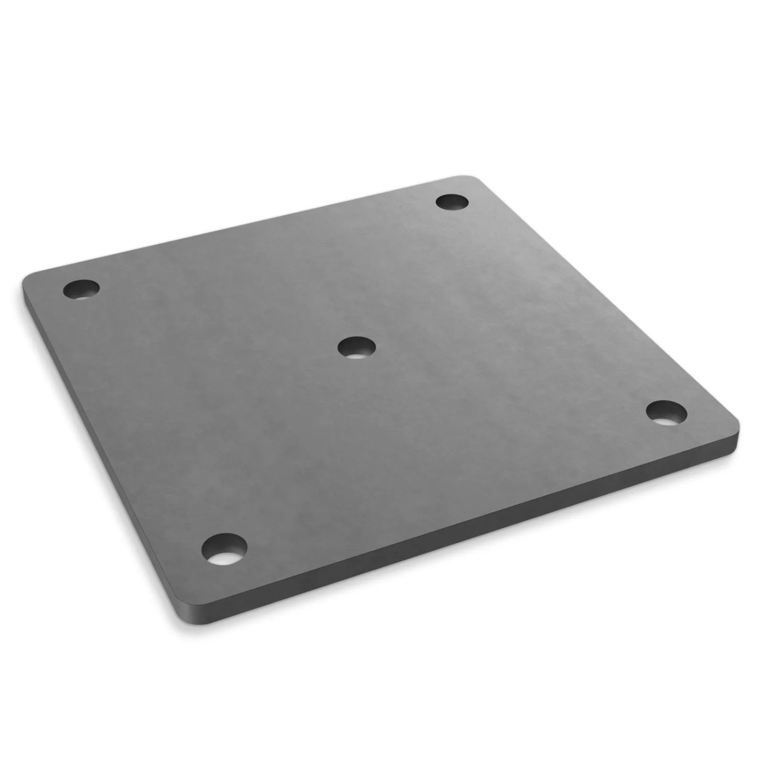 SOTECH Anschweißplatte 200 x 200 x 8 mm Stahl Q235 Schwarz Unbehandelt 5 Befestigungslöcher Ø14 mm Lochabstand Außen ca. 160 mm Abgerundete Ecken