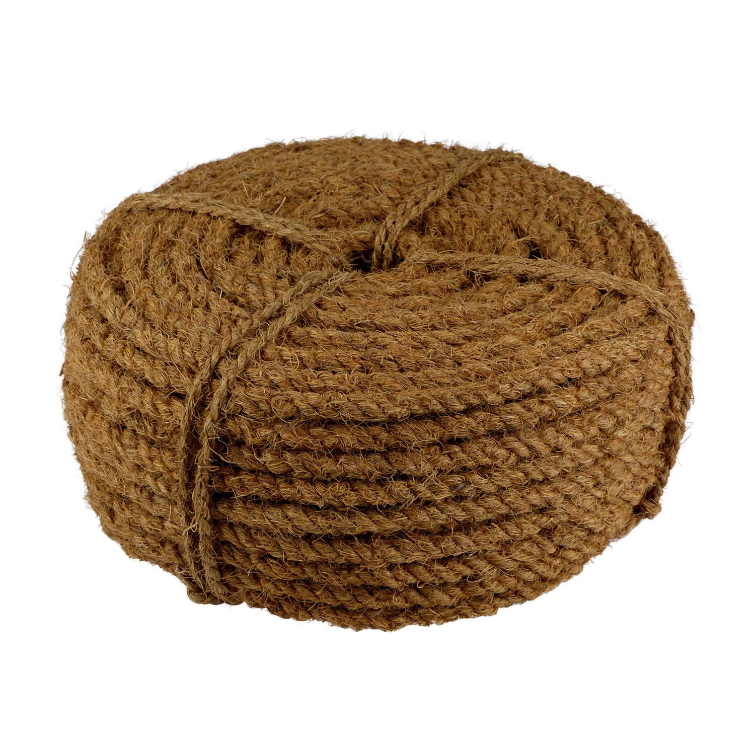 Baumbindeband aus Kokosfaser, 50m, 10mm stark, 3-fach gewickelt. Gartenseil für Rankhilfe und Befestigung.