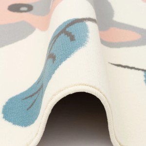 Detailansicht Pergamon Kinderteppich Trendline mit Fuchs-Motiv in Pastell, Beige, 160x225cm.