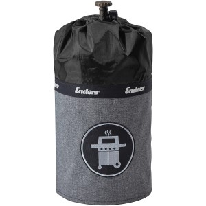 Enders Gasflaschenhülle Style Black 5 kg für Grillflasche, grau/schwarz mit Grill-Logo.
