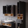 Vicco Badschrank Beatrice in Anthrazit/Sonoma: Hochschrank mit Schublade und Regalfächern.