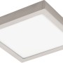 Quadratische Eglo Connect LED-Aufbauleuchte Fueva, Nickel matt, 30x30 cm. Deckenleuchte mit smarten Funktionen.
