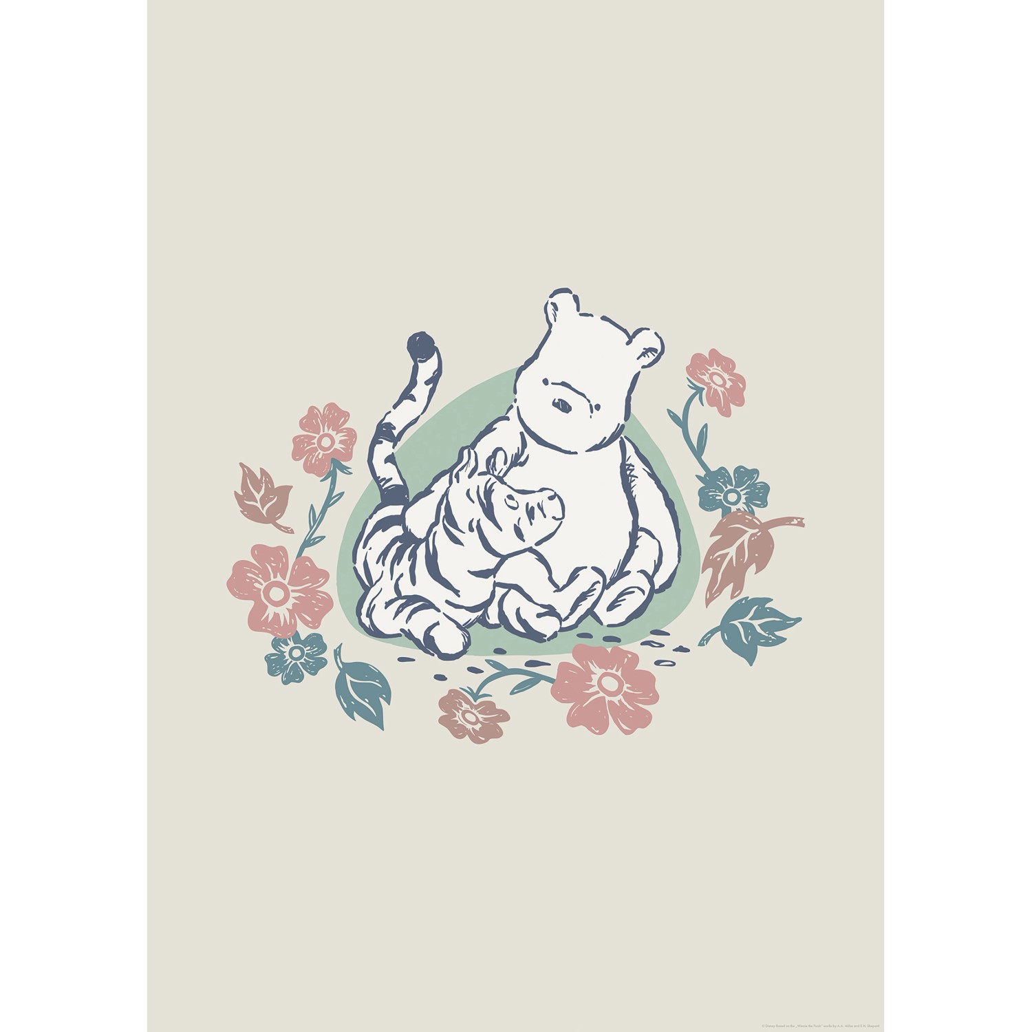 Komar Wandbild Disney Winnie the Pooh Flowers and Friends 50 cm x 70 cm Bei günstig online kaufen