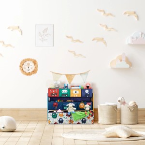 Relaxdays Kinderregal Monster MDF Stahl Vliesstoff Mehrfarbig mit 9 Boxen 70 cm x 92,5 cm x 30 cm 6,3 kg