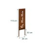 Rostbrauner Gartenstecker aus Eisen mit 'Moin Moin' Schriftzug und Anker, 115 cm hoch, wetterfest.