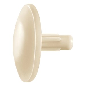 Beige Spax Zierkappe für Spax Schrauben mit Kopfloch, Detailansicht.
