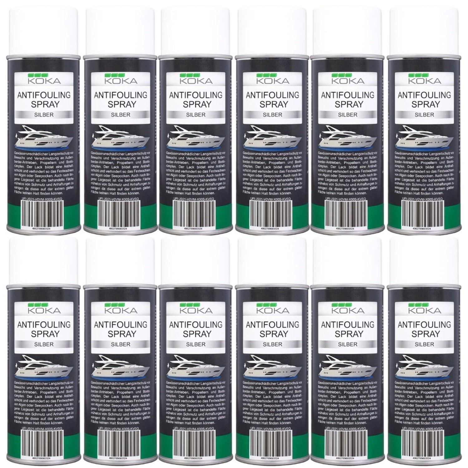 KOKA 12x Antifouling Spray Silber