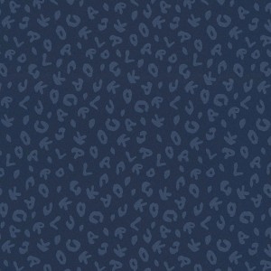 Dunkelblaue Bricoflor Tapete mit Buchstaben im Leopardenmuster, Vliestapete für Schlafzimmer.