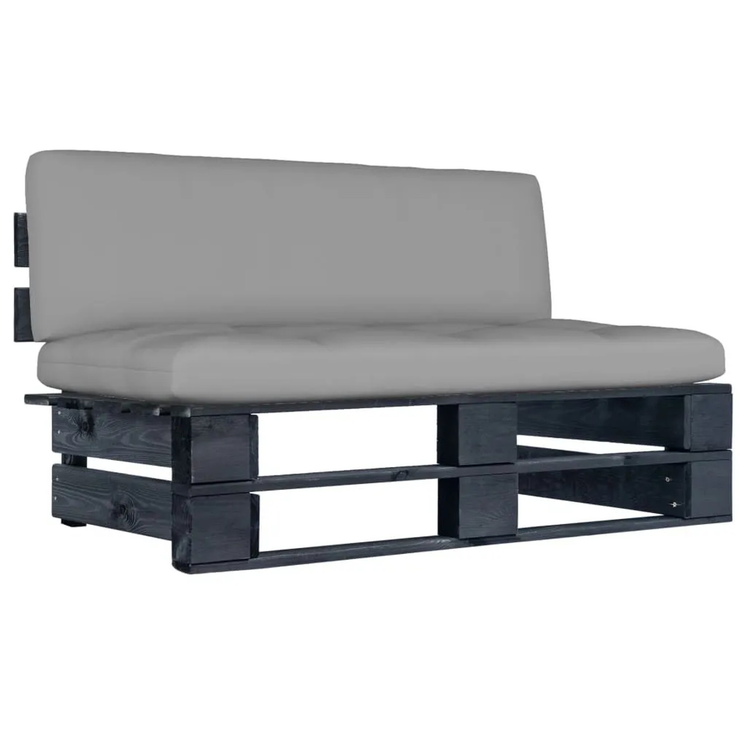 vidaXL Garten-Paletten-Mittelsofa Schwarz Imprägniertes Kiefernholz 3066507