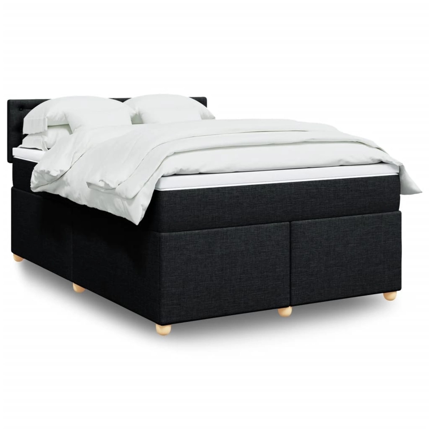 vidaXL Boxspringbett mit Matratze Schwarz 140x190 cm Stoff 3288991 günstig online kaufen