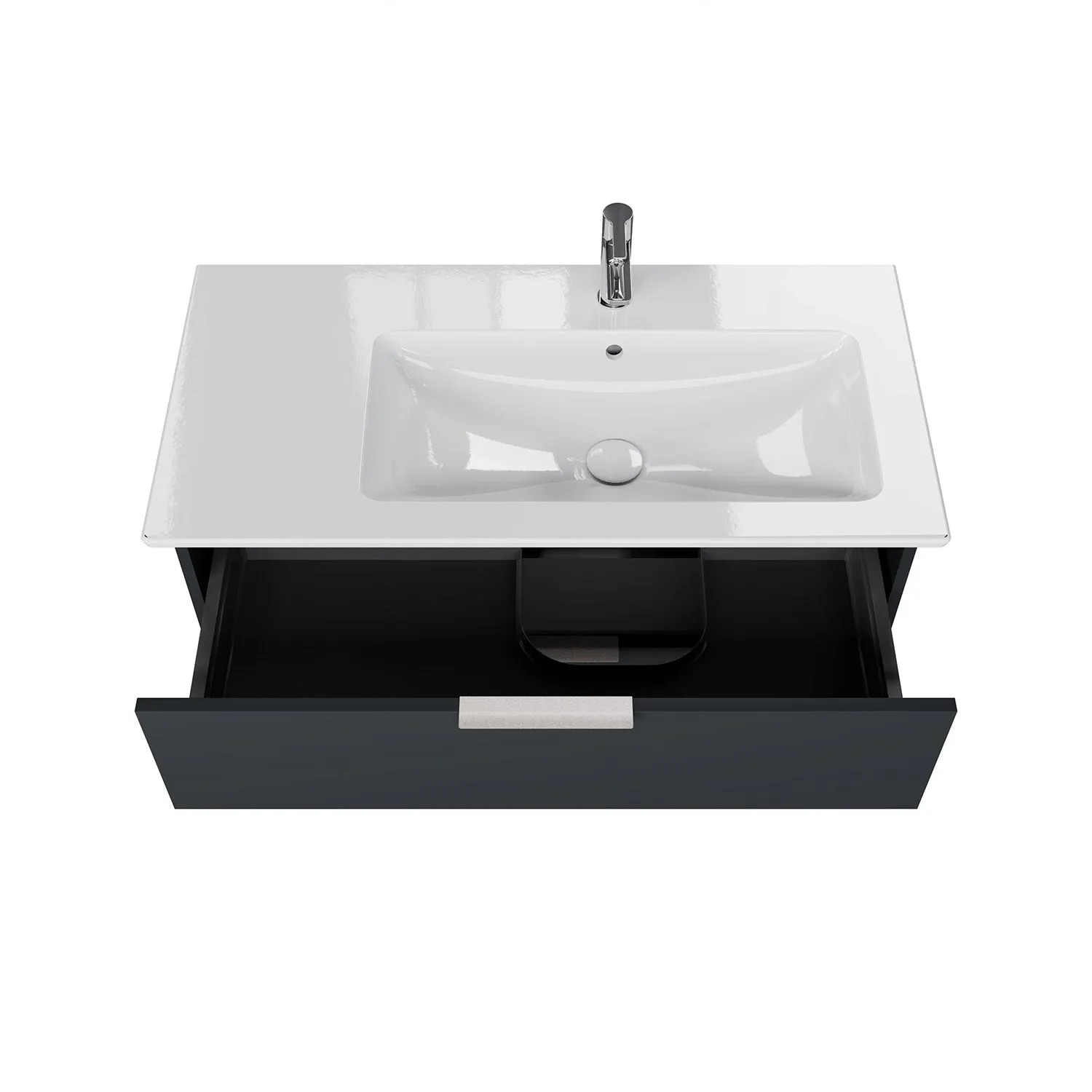 Steinkamp WTU Living 2.0 Schwarz Matt Select mit Villeroy & Boch 