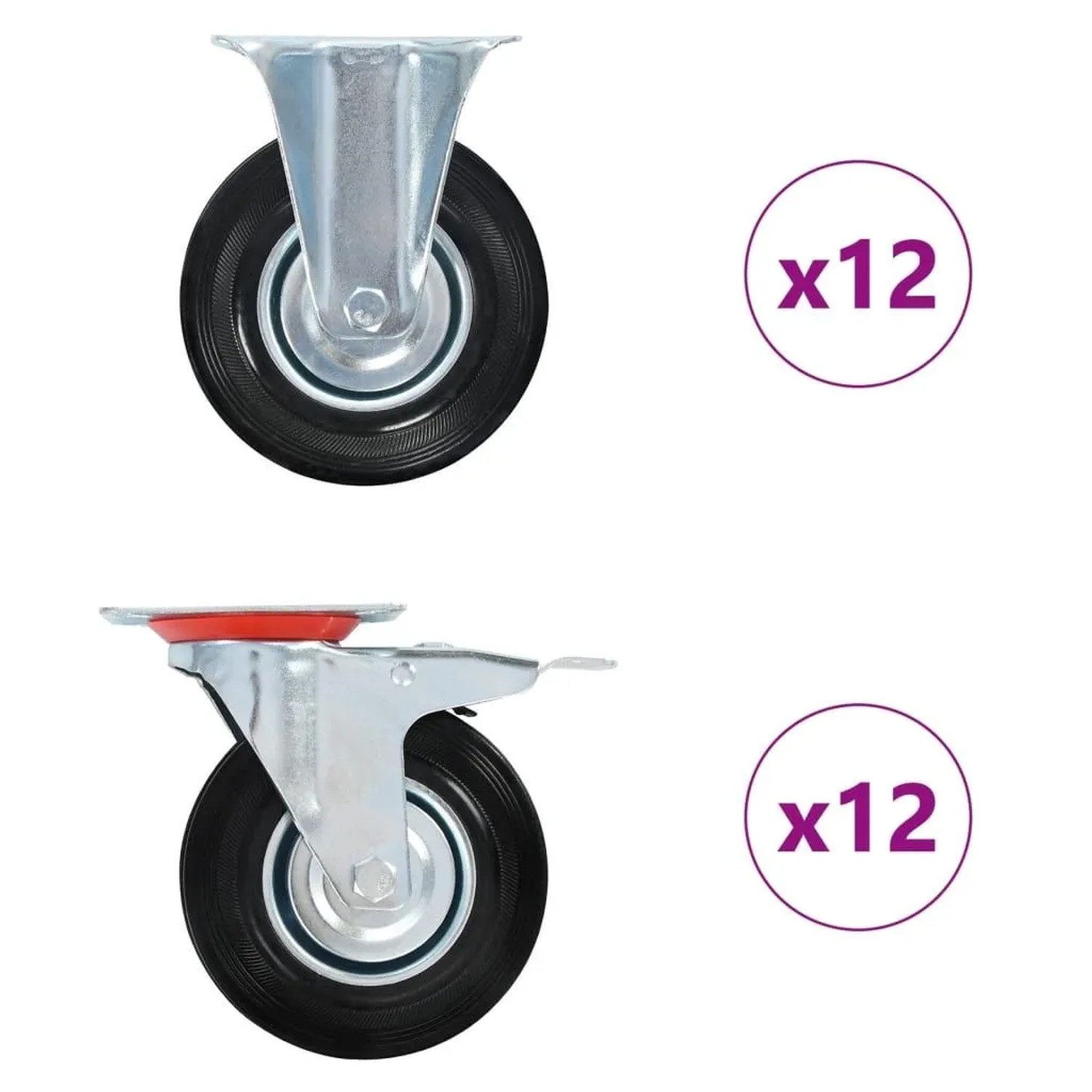 vidaXL 24 Stk Rollen 125 mm 278049
